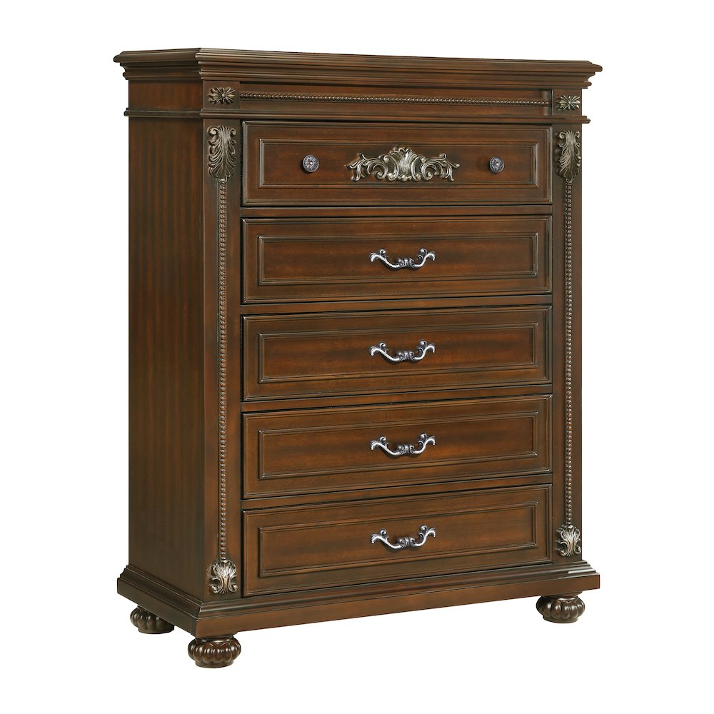 Isabella Cherry Brown 5-Piece Bedroom Set, King