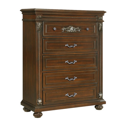 Isabella Cherry Brown 5-Piece Bedroom Set, King