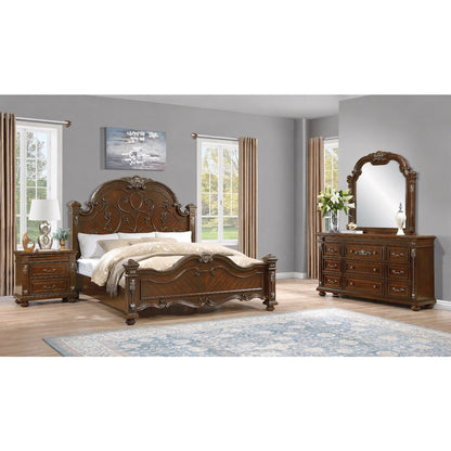 Isabella Cherry Brown 4-Piece Bedroom Set, Queen