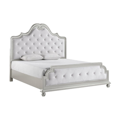 Roma Champagne Button Tufted Upholstered 4-Piece Bedroom Set, King