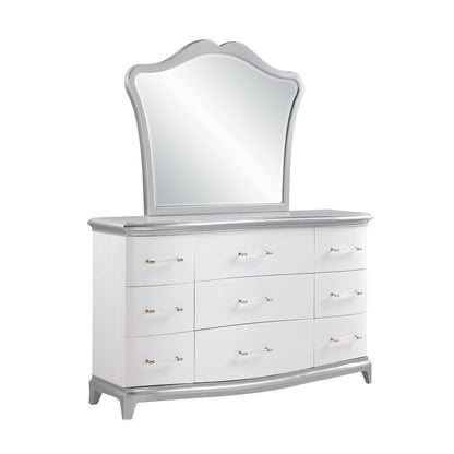 Nina Cream High-gloss 4-Piece Bedroom Set, King
