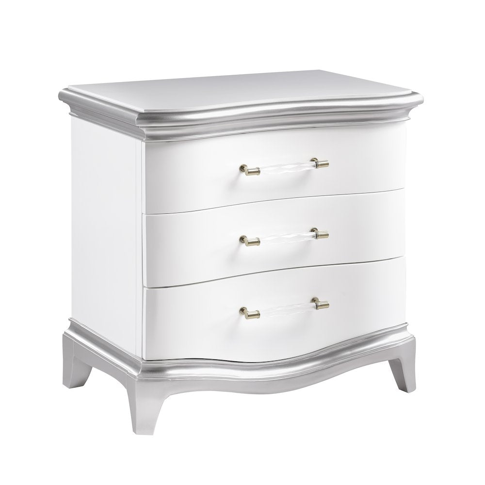 Nina Cream High-gloss 4-Piece Bedroom Set, Queen
