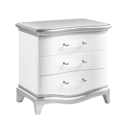 Nina Cream High-gloss 4-Piece Bedroom Set, Queen