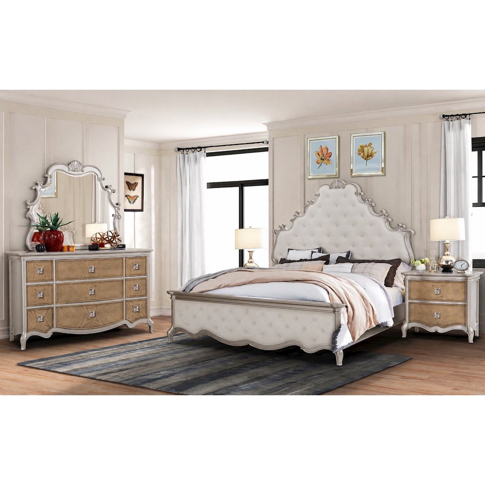 Paris Ivory Panel 4-Piece Bedroom Set, King