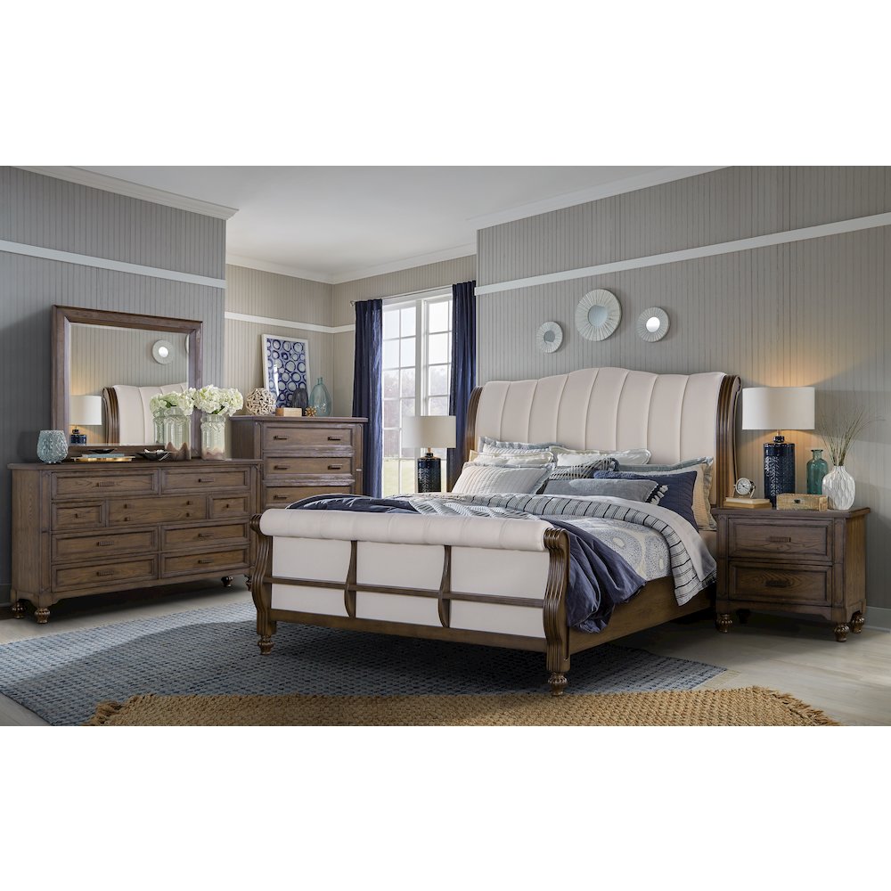 Marina Cherry Brown 5-Piece Bedroom Set, King