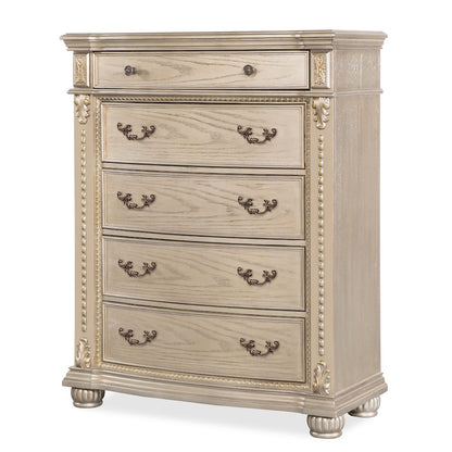 Evelyn Champagne Upholstered 5-piece Bedroom Set, King