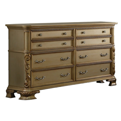 Miranda Gold Tufted 4-Piece Bedroom Set, King