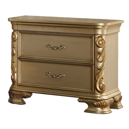Miranda Gold Tufted 5-Piece Bedroom Set, King