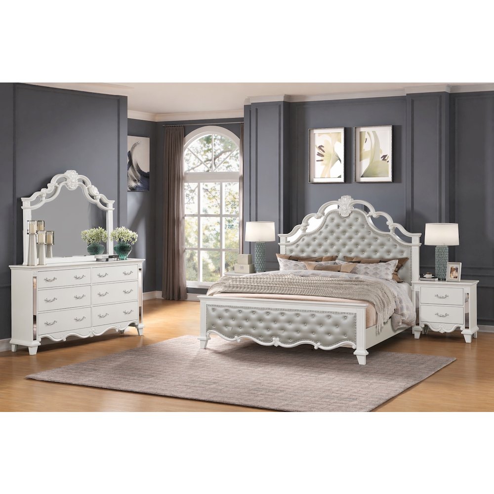 Sonia Pearl Tufted 4-Piece Bedroom Set, King