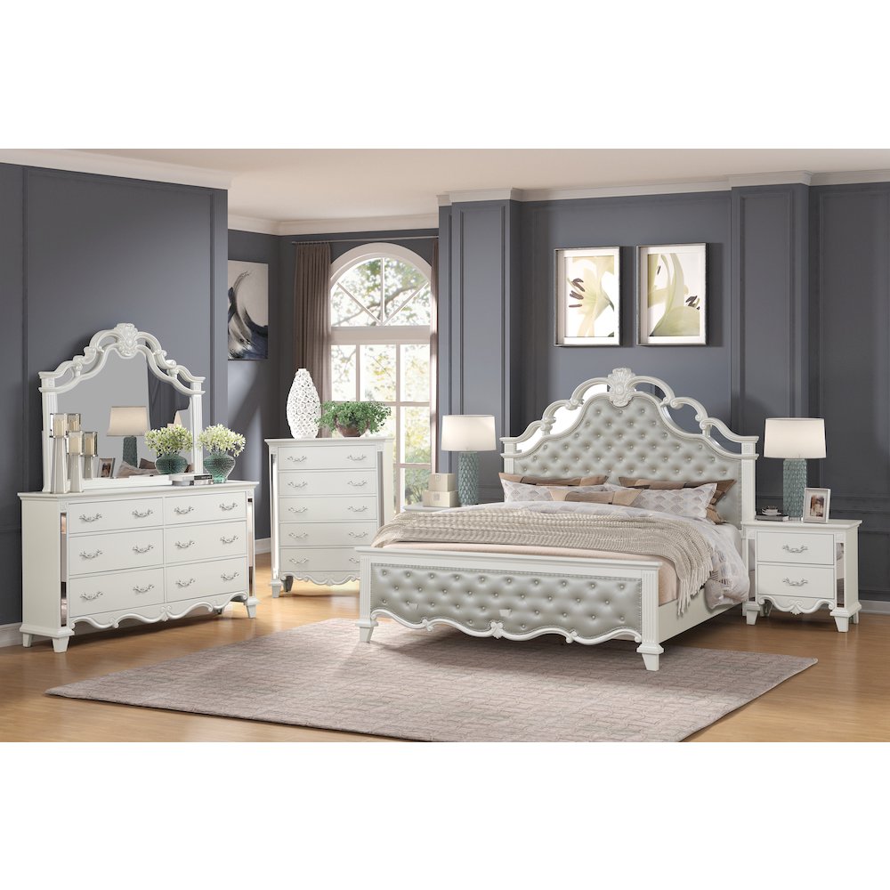 Sonia Pearl Tufted 5-Piece Bedroom Set, Queen