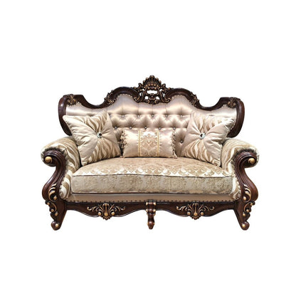 Jade 2-piece Living Room Set with Wooden Accents