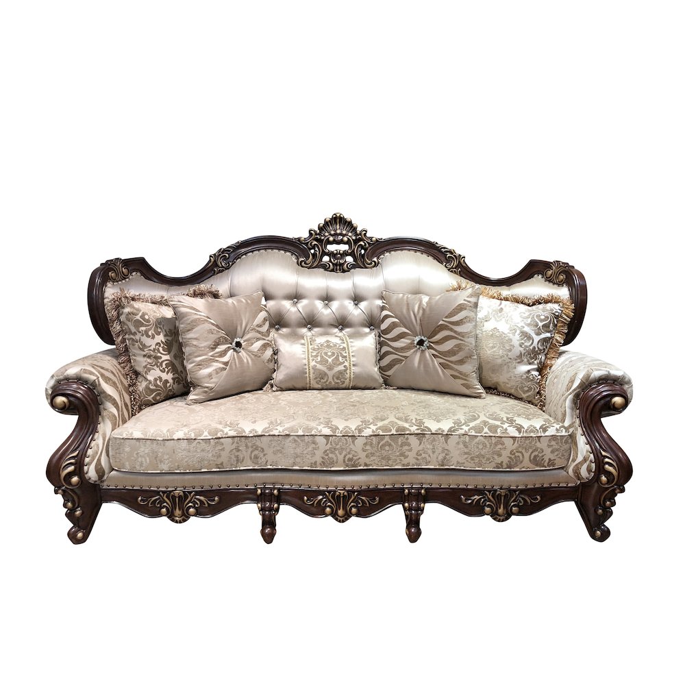 Jade 2-piece Living Room Set with Wooden Accents