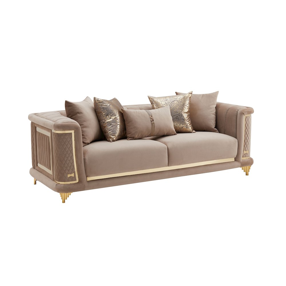 Kate Contemporary 2-piece Living Room Set with Gold Detailing