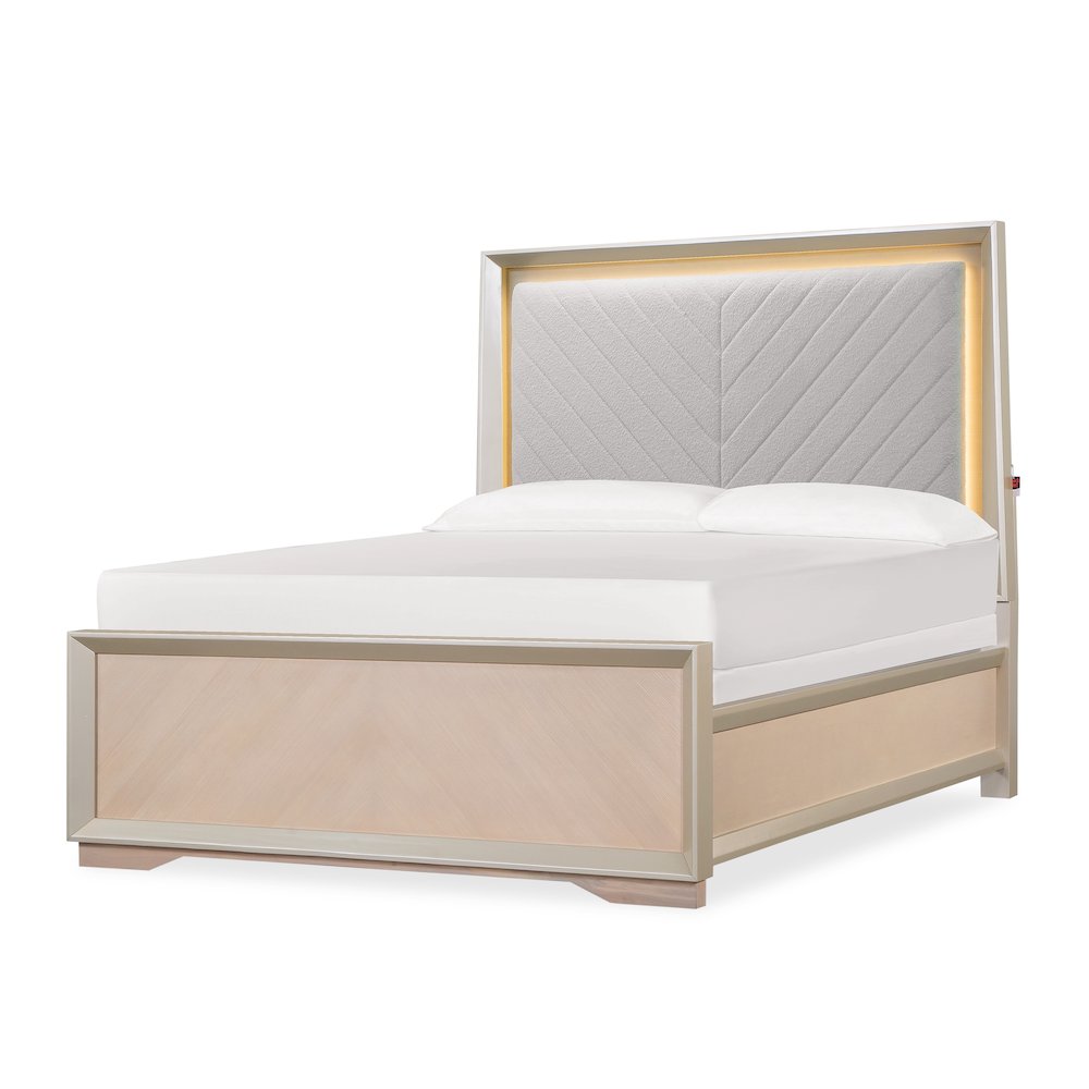 Milan Contemporary Champagne 4-Piece Bedroom Set, King