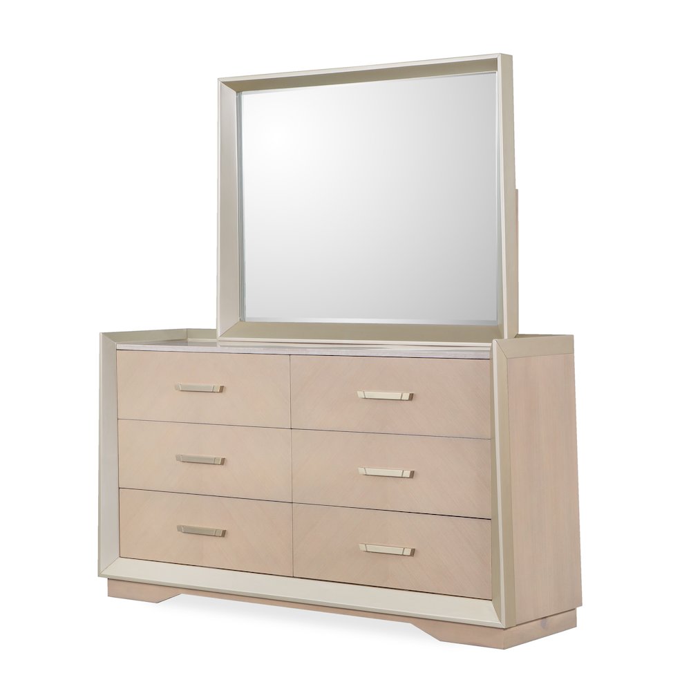 Milan Contemporary Champagne 5-Piece Bedroom Set, King