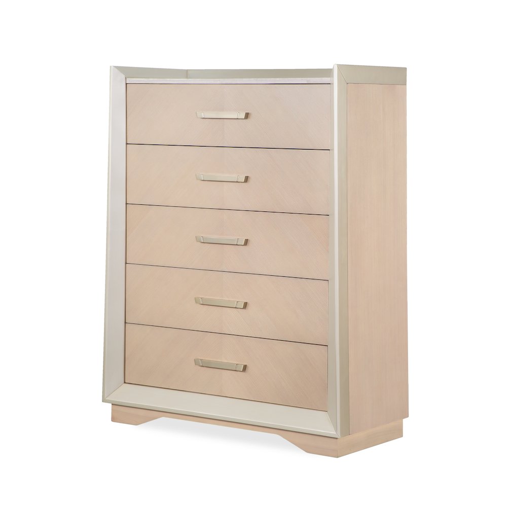 Milan Contemporary Champagne 5-Piece Bedroom Set, King