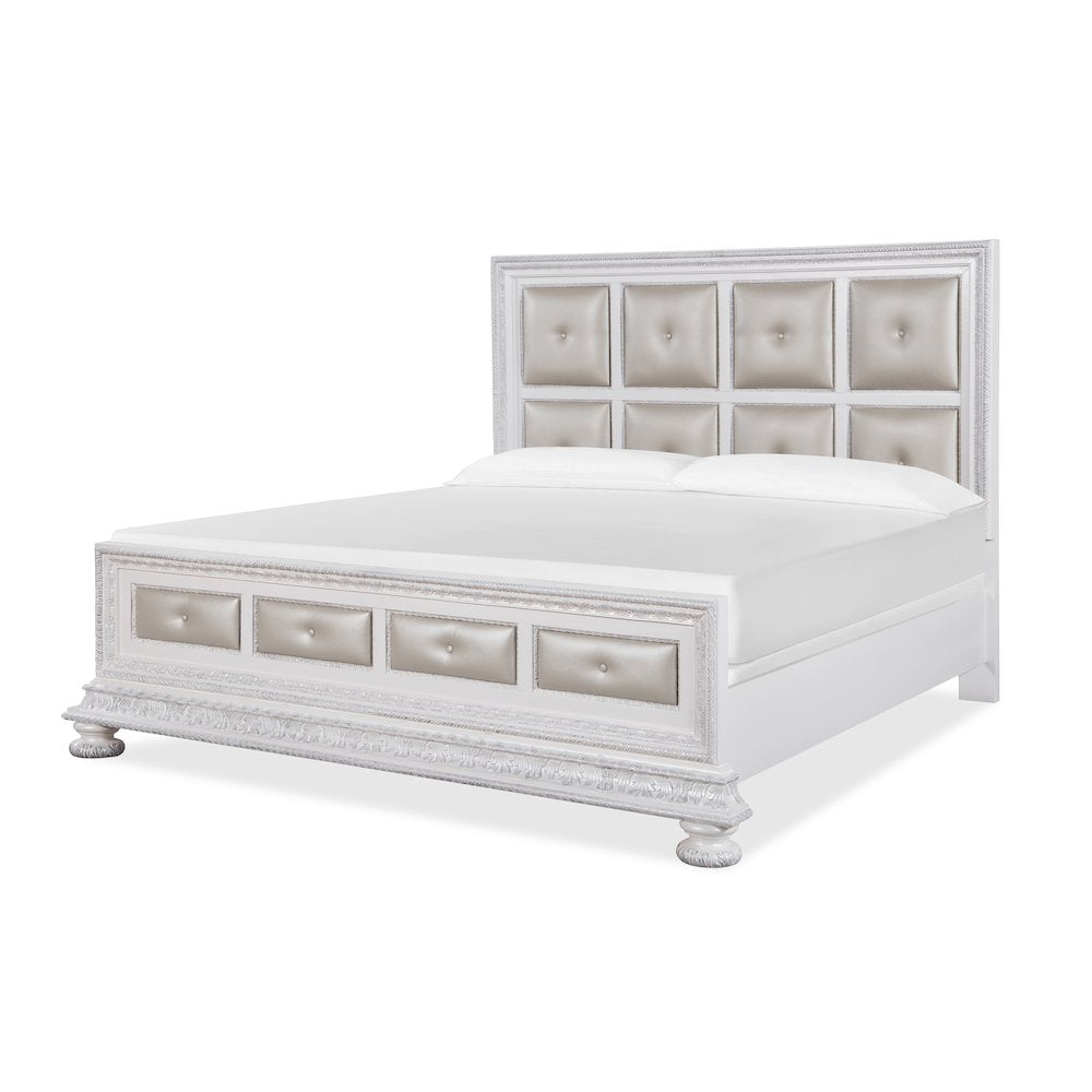 Penta White/ Champagne 5-Piece Bedroom Set, King