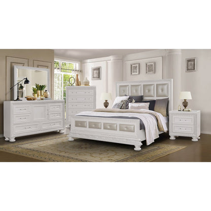 Penta White/ Champagne 5-Piece Bedroom Set, Queen