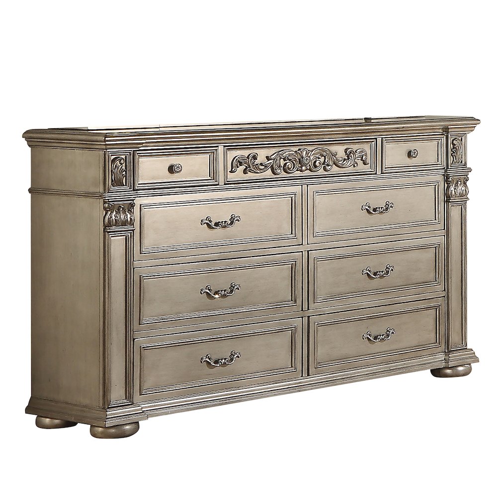 Platinum Silver 5-Piece Bedroom Set, King