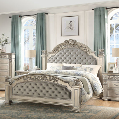 Platinum Silver 5-Piece Bedroom Set, Queen
