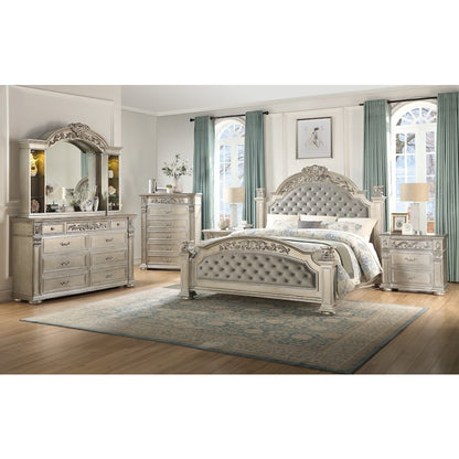 Platinum Silver 5-Piece Bedroom Set, Queen