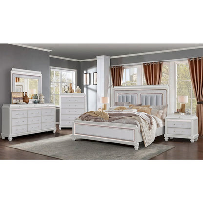 Sabrina Silver 5-Piece Bedroom Set with LED Lighting, King