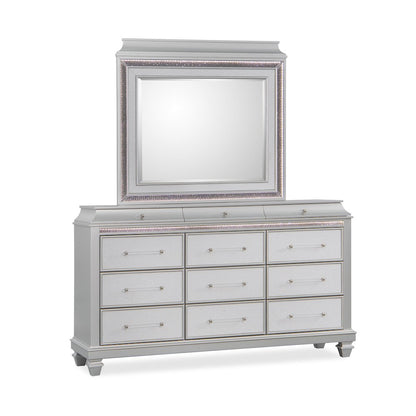 Sabrina Silver 5-Piece Bedroom Set with LED Lighting, King