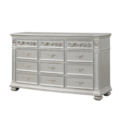 Valentina Silver 5-Piece Bedroom Set with LED Lighting, Queen