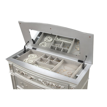 Valentina Silver 5-Piece Bedroom Set with LED Lighting, Queen