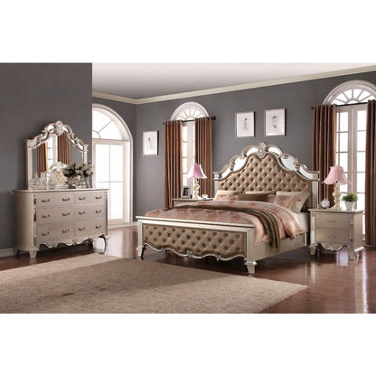 Sonia Beige Tufted 4-Piece Bedroom Set, Queen