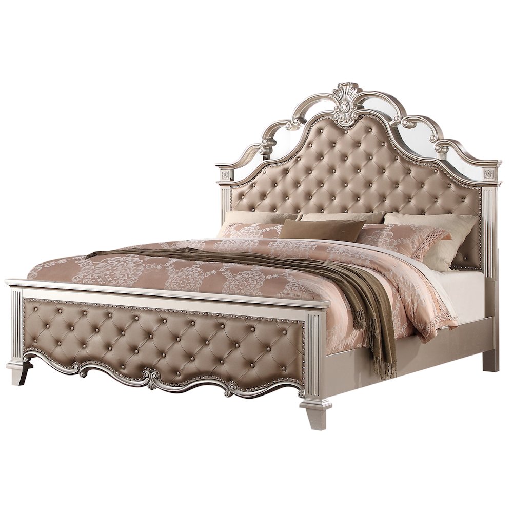 Sonia Beige Tufted 5-Piece Bedroom Set, Queen