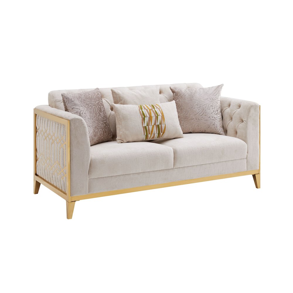Stella Modern 2-piece Living Room Set with Gold Accents