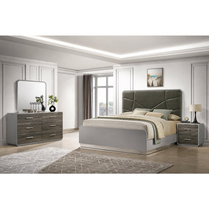 Naples Stone Gray Platform 4-Piece Bedroom Set, King