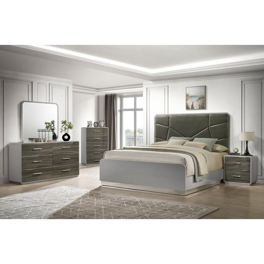 Naples Stone Gray Platform 5-Piece Bedroom Set, King