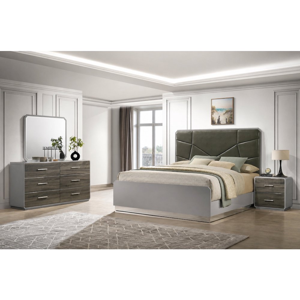Naples Stone Gray Platform 4-Piece Bedroom Set, Queen