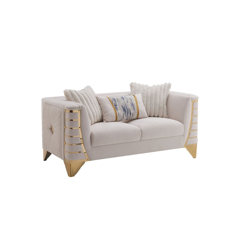 Tanya Gray Modern 2-piece Living Room Set with Gold Accents