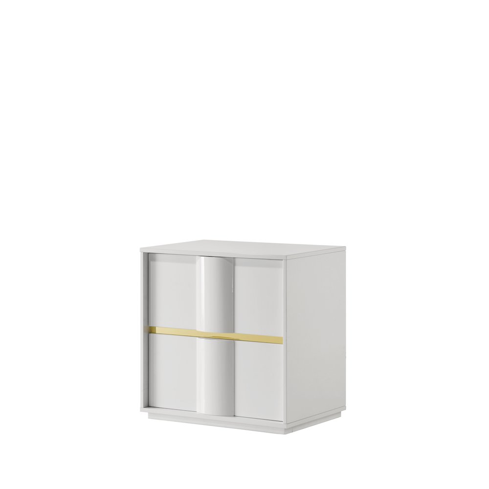 Florence White/Gold Sleek Platform 5-Piece Bedroom Set, King