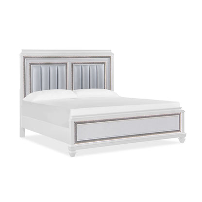 Sabrina White 4-Piece Bedroom Set with LED Lighting, King