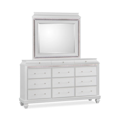 Sabrina White 5-Piece Bedroom Set with LED Lighting, Queen