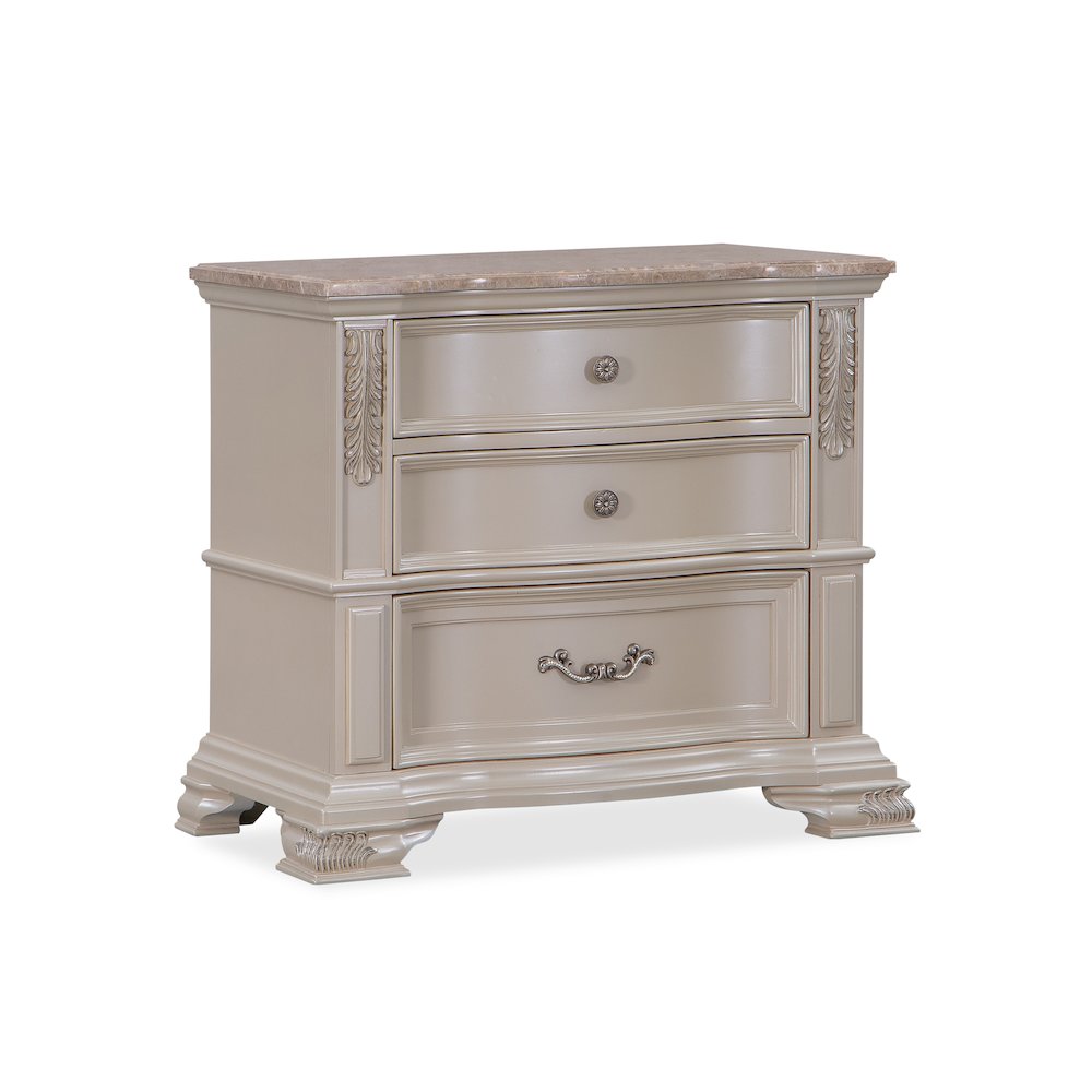 Santa Monica Pearl White 5-Piece Bedroom Set, Queen