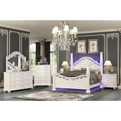 Valentina Pearl 5-Piece Bedroom Set with LED Lighting, King