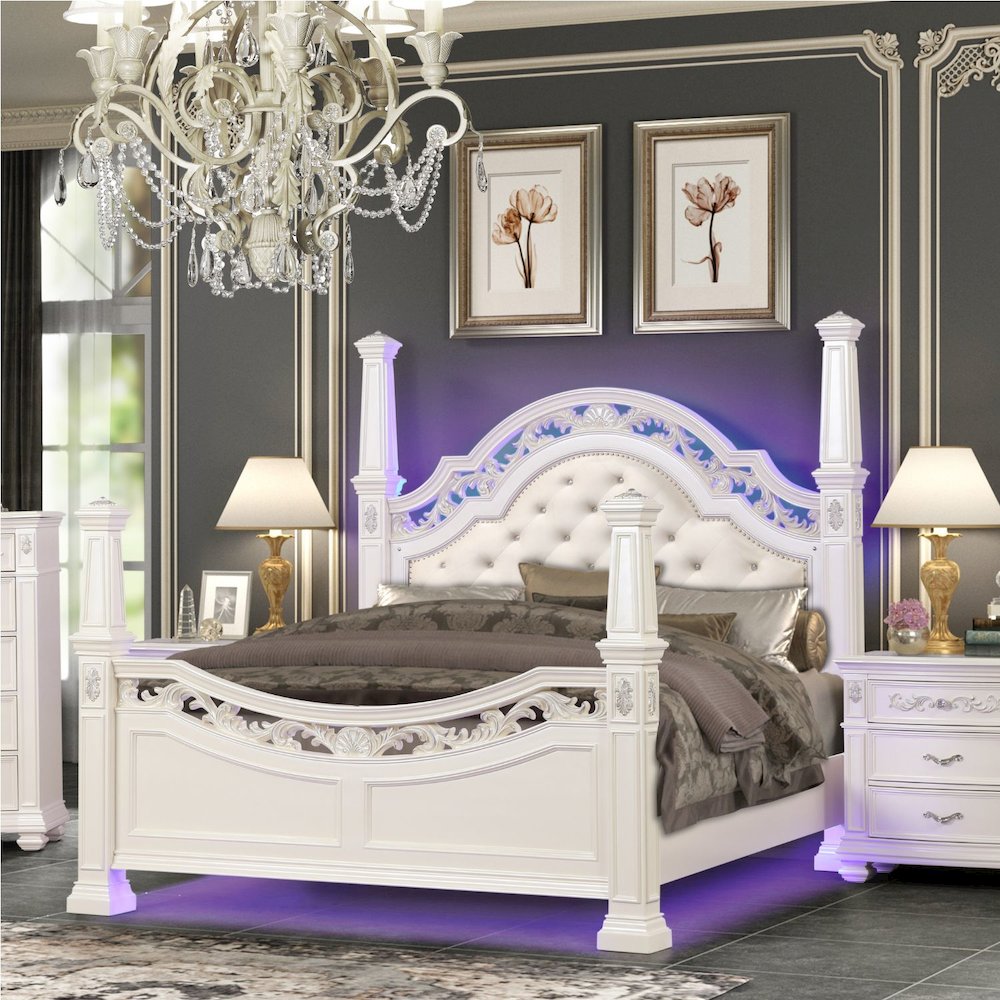 Valentina Pearl 5-Piece Bedroom Set with LED Lighting, King