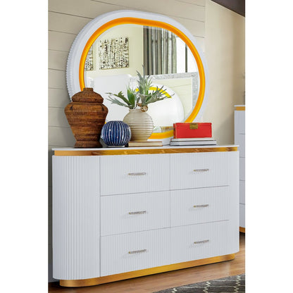 Zoe Crystal 4-Piece Bedroom Set with LED Lighting, Queen