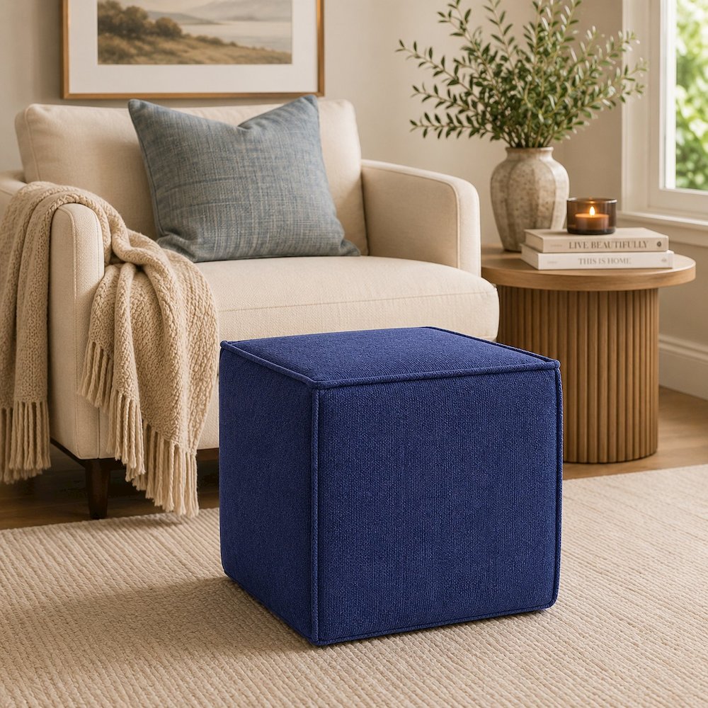 Pontchartrain Pouf Ottoman Chenille Capri