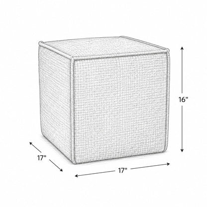 Pontchartrain Pouf Ottoman Chenille Cloud