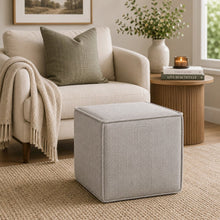 Pontchartrain Pouf Ottoman Chenille Mist