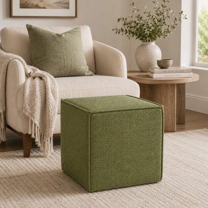 Pontchartrain Pouf Ottoman Chenille Moss