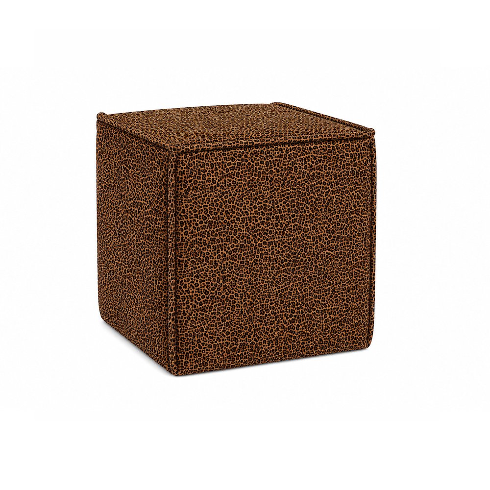 Pontchartrain Pouf Ottoman Velvet Leopard