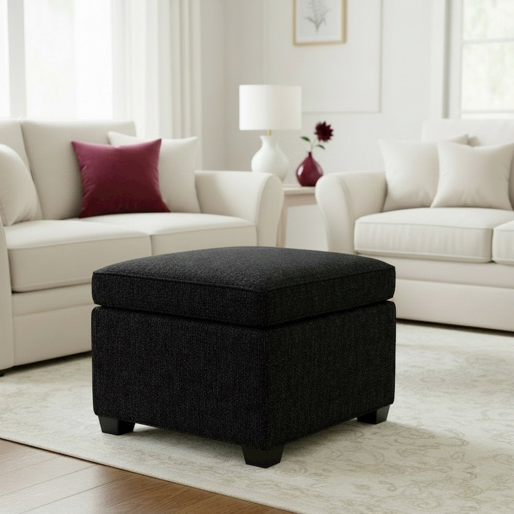 Jackson Square Storage Ottoman Matisse Black
