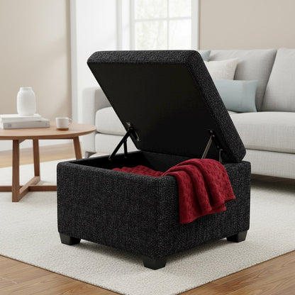 Jackson Square Storage Ottoman Matisse Black